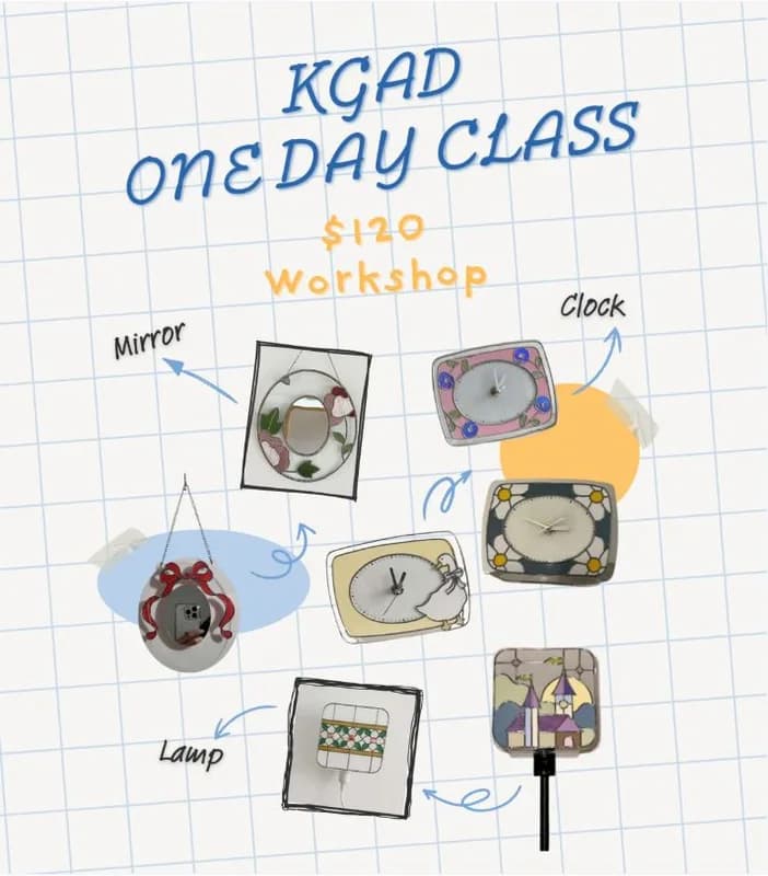 Korean Glass Art Design (Clock/Lamp/Mirror) - image 1